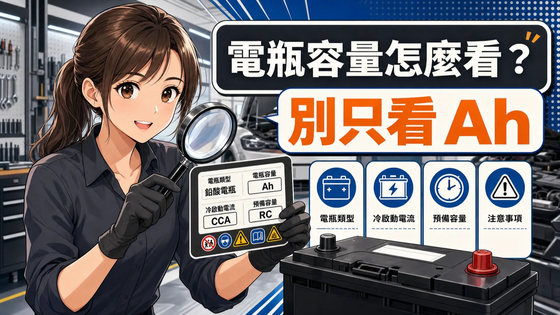 汽車電瓶容量怎麼看?Ah、CCA、RC 與 JIS 型號一次讀懂