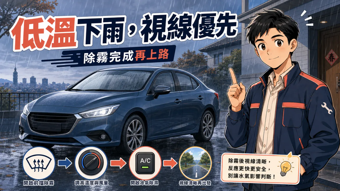 低溫、起霧或視線不清時，先以行車安全為優先