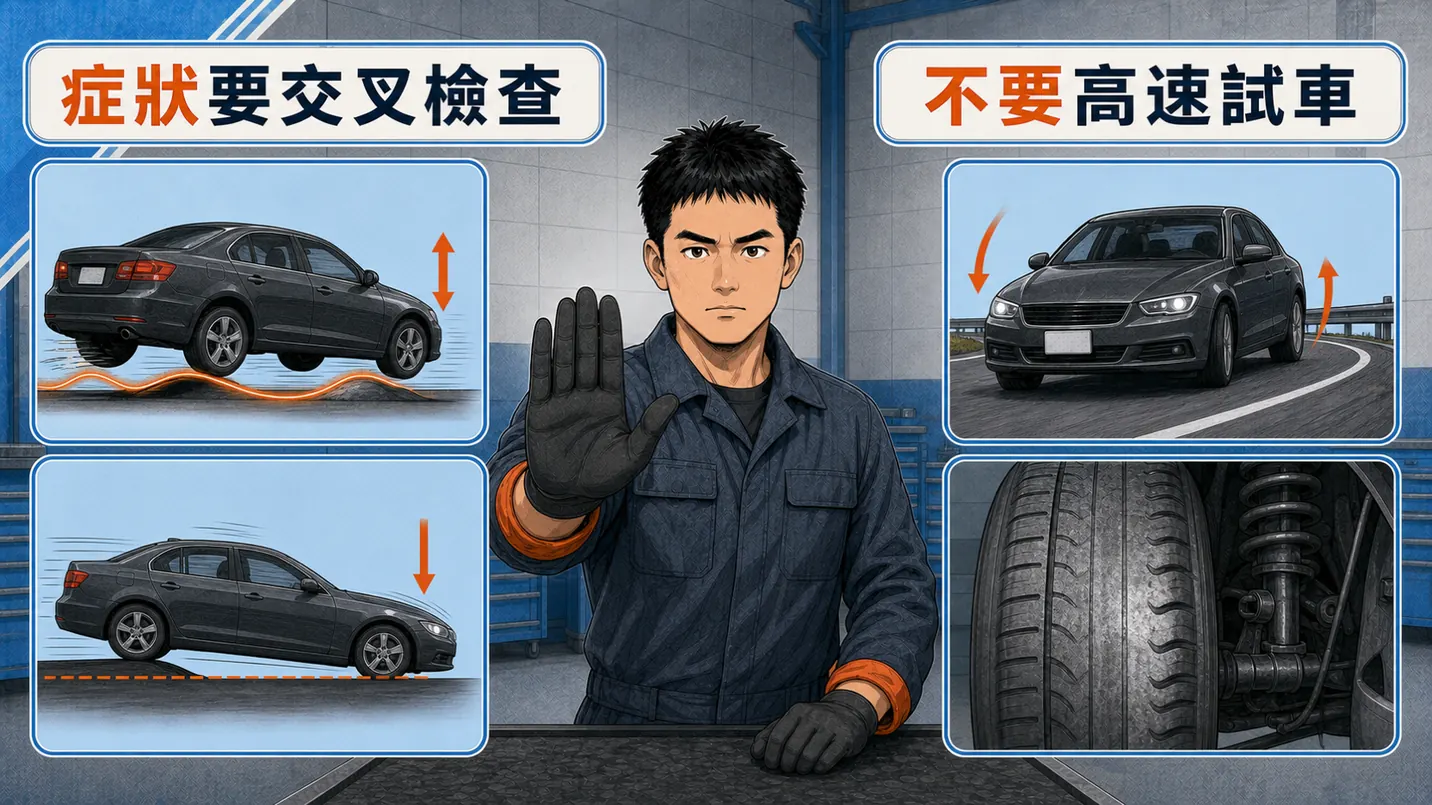 症狀要交叉排除，不用高速試車