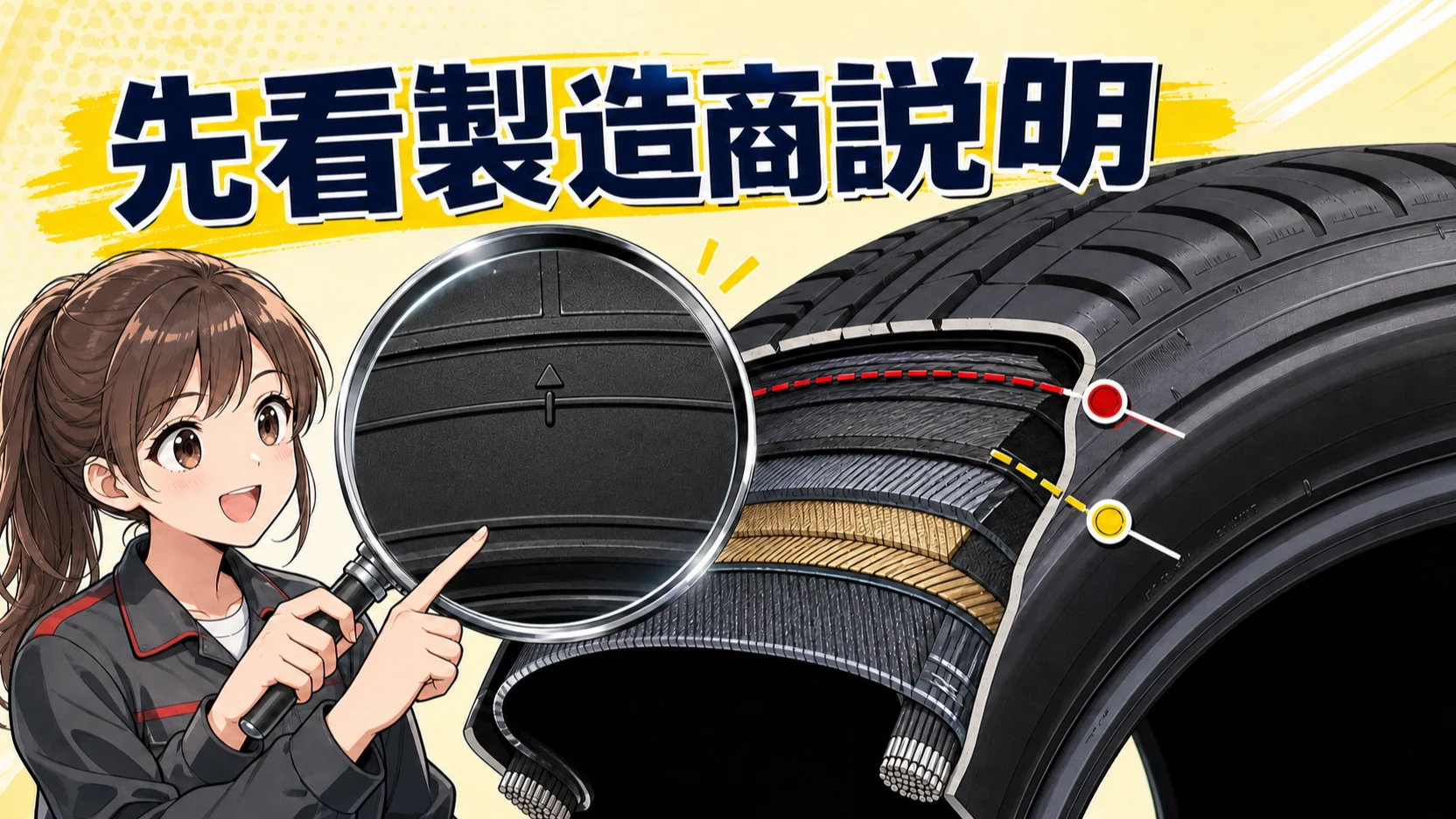 輪胎黃點與氣嘴配對安裝示意